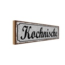 Holzschild 10x27 cm Kochnische Küche Kochen
