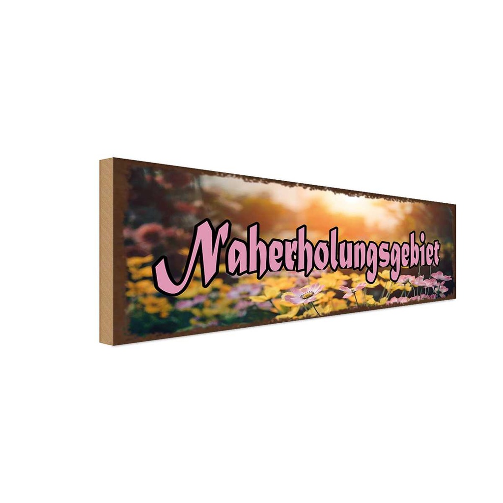 Holzschild 10x27 cm Naherholungsgebiet Dekoration