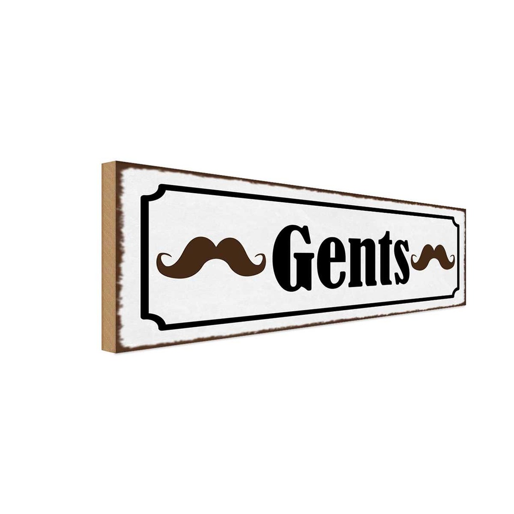 Holzschild 10x27 cm Gents Männer Frauen