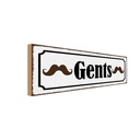 Holzschild 10x27 cm Gents Männer Frauen