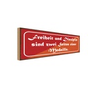 Holzschild 10x27 cm Freiheit Disziplin zwei Seiten Dekoration