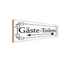 Holzschild 10x27 cm Gäste-Toilette links Warnschild Hinweisschild