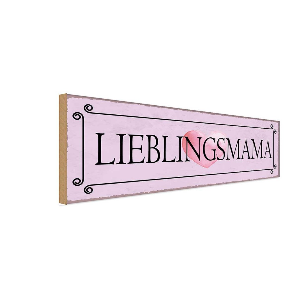 Holzschild 10x27 cm Lieblingsmama Herz Familie Freunde