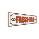 Holzschild 10x27 cm Fress-Bar Tiere Tier Haustier
