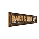 Holzschild 10x27 cm Dart & Bier das gönn ich mir Sport Hobby