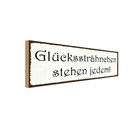 Holzschild 10x27 cm Glückssträhnchen stehen jedem Dekoration