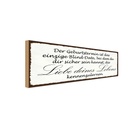 Holzschild 10x27 cm Geburtstermin Liebe des Lebens Dekoration