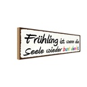 Holzschild 10x27 cm Frühling wenn Seele bunt denkt Dekoration