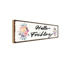 Holzschild 10x27 cm Hallo Frühling Essen Trinken