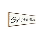 Holzschild 10x27 cm Gäste-Bad Geschenk