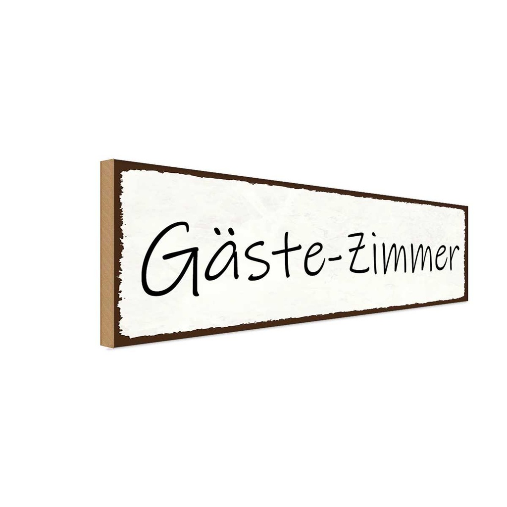 Holzschild 10x27 cm Gäste-Zimmer Geschenk