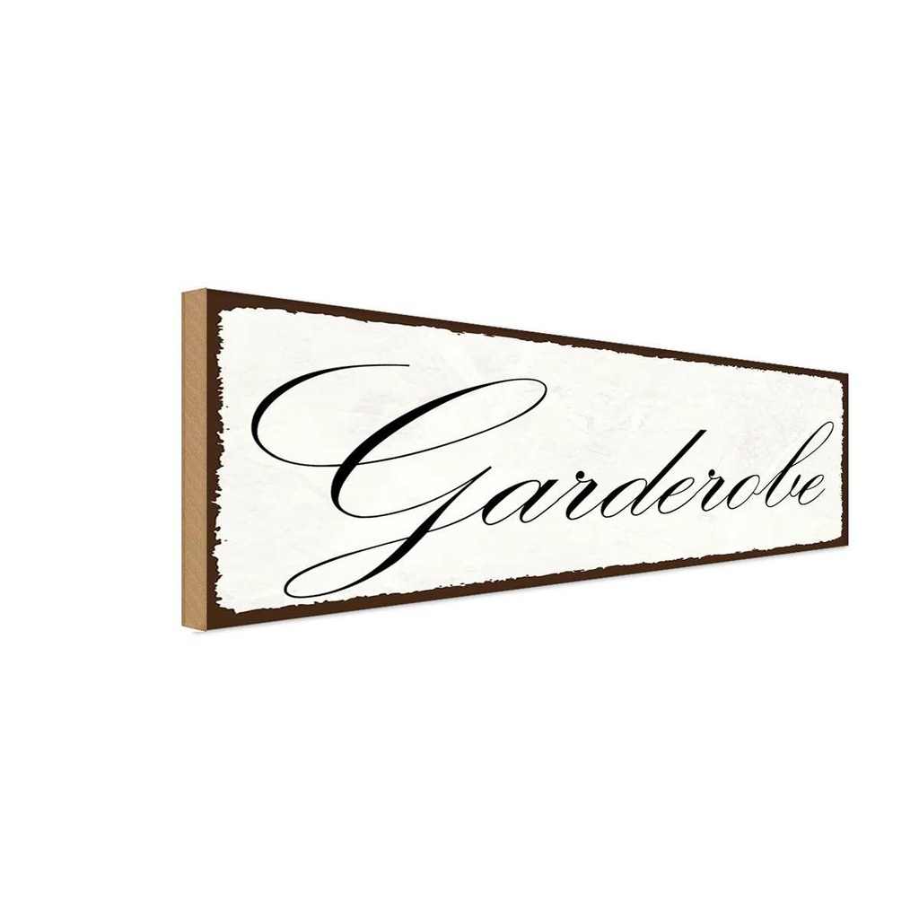 Holzschild 10x27 cm Garderobe Geschenk