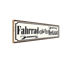 Holzschild 10x27 cm Fahrrad Wekstatt Auto Garage Werkstatt
