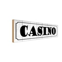 Holzschild 10x27 cm Casino Spiele Spielbank Dekoration