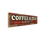 Holzschild 10x27 cm Coffee & Tea Bar Kaffee Tee Essen Trinken