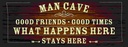 Holzschild 10x27 cm Man Cave Männer Höhle good times Spruch Zitat