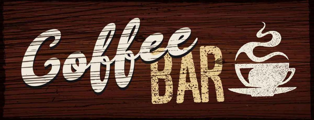 Holzschild 10x27 cm Coffee Bar Geburtstag Feiern Party