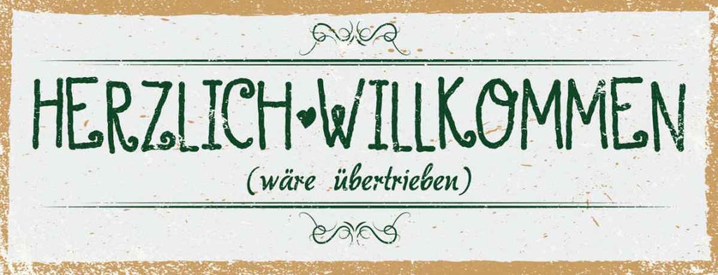 Holzschild 10x27 cm Herzlich Willkommen wäre übertrieben Spruch Zitat