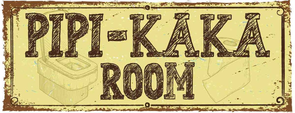 Holzschild 10x27 cm Pipi-Kaka room Dekoration