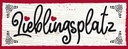 Holzschild 10x27 cm Lieblingsplatz Herz rot Dekoration