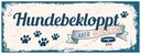 Holzschild 10x27 cm Hundebekloppt aber Glücklich blau Tier Haustier