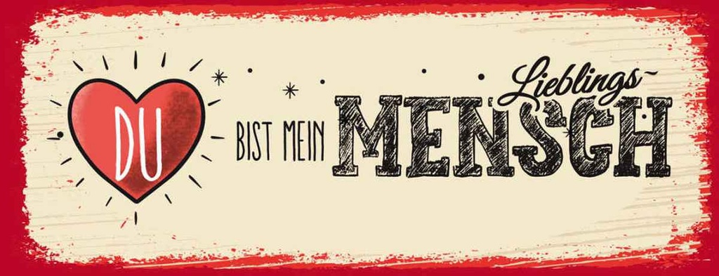 Holzschild 10x27 cm Du bist Mein Herz Lieblingsmensch Spruch Zitat