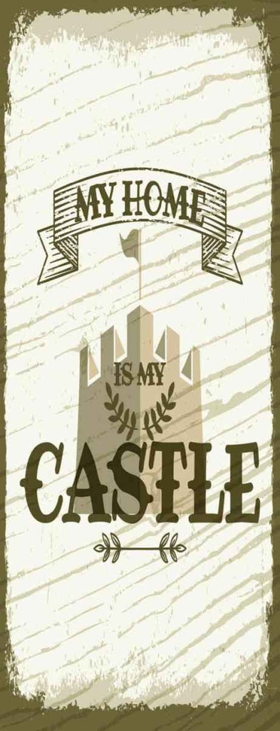 [LA-135787-H] Holzschild 27x10 cm My home is Castle Schloss Dekoration