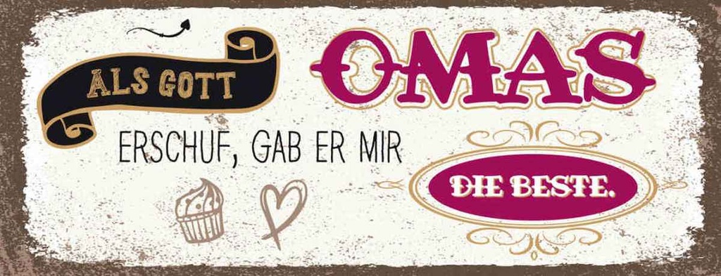 Holzschild 10x27 cm Gott gab mir die beste Oma Opa