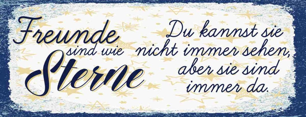 Holzschild 10x27 cm Freunde wie Sterne sind immer da Spruch Zitat
