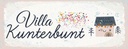 Holzschild 10x27 cm Haus Villa Kuntebunt bunt Dekoration