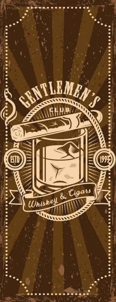 [LA-135840-H] Holzschild 27x10 cm Gentlemen`s Club Whiskey & Cigars
