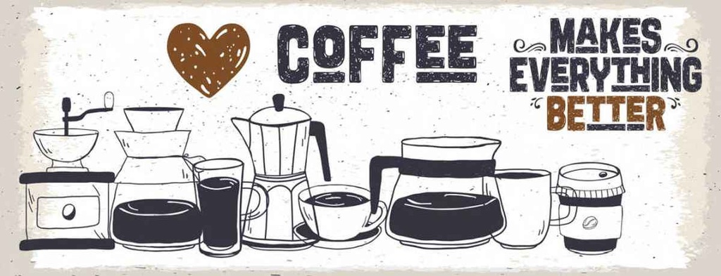 Holzschild 10x27 cm Kaffee Coffee everything better Essen Trinken
