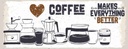 Holzschild 10x27 cm Kaffee Coffee everything better Essen Trinken