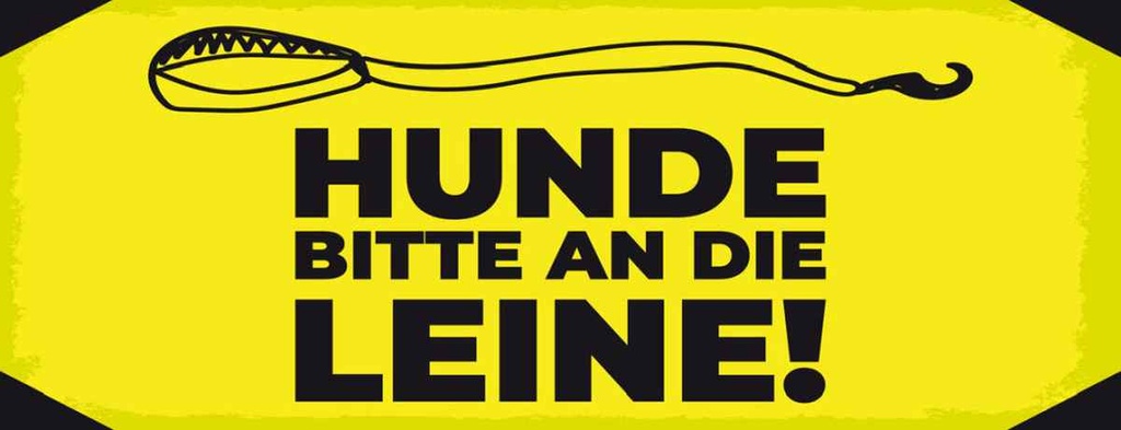 [LA-135928-H] Holzschild 10x27 cm Hunde bitte an die Leine Warnschild Hinweisschild