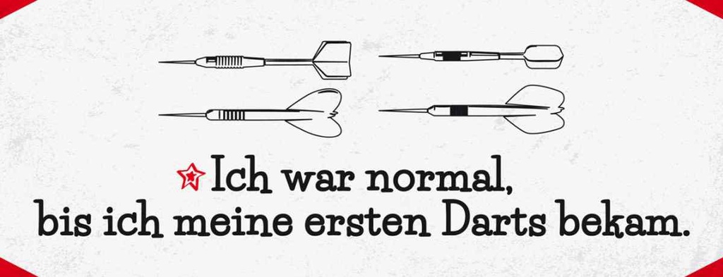 Holzschild 10x27 cm Dart Ich war normal bis Darts Sport Hobby