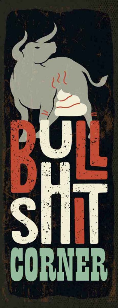 [LA-135976-H] Holzschild 27x10 cm Bullshit Corner Stier Dekoration