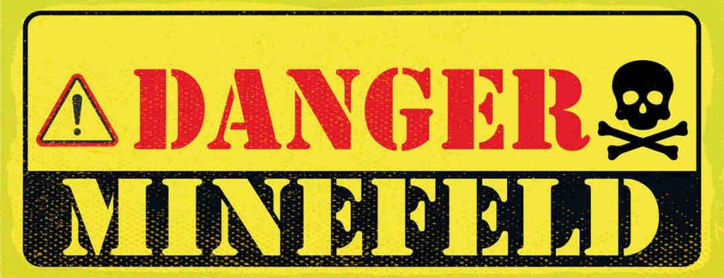 Holzschild 10x27 cm Danger Mine Field Minenfeld Warnschild Hinweisschild