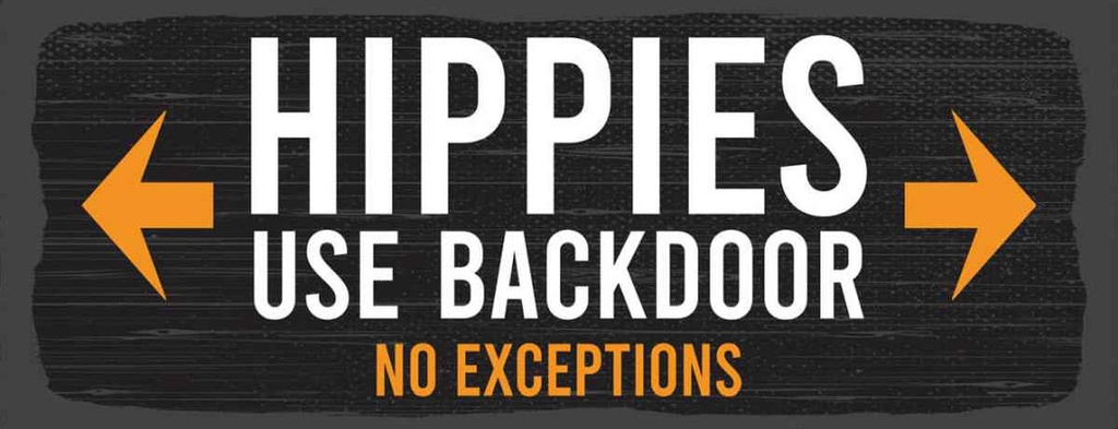 Holzschild 10x27 cm Hippies use backdoor Dekoration
