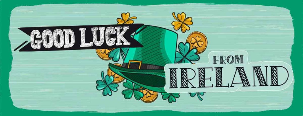 [LA-135996-H] Holzschild 10x27 cm Good Luck From Ireland Europa