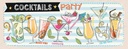 Holzschild 10x27 cm Cocktails Capirinha Blood Mary Essen Trinken
