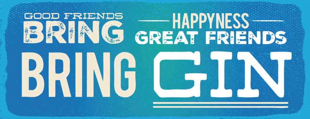 Holzschild 10x27 cm Good Friends bring Happyness Gin Spruch Zitat