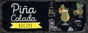 Holzschild 10x27 cm Pina Colada Coktail Recipe Essen Trinken