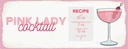 Holzschild 10x27 cm Pink Lady Cocktail Recipe Essen Trinken
