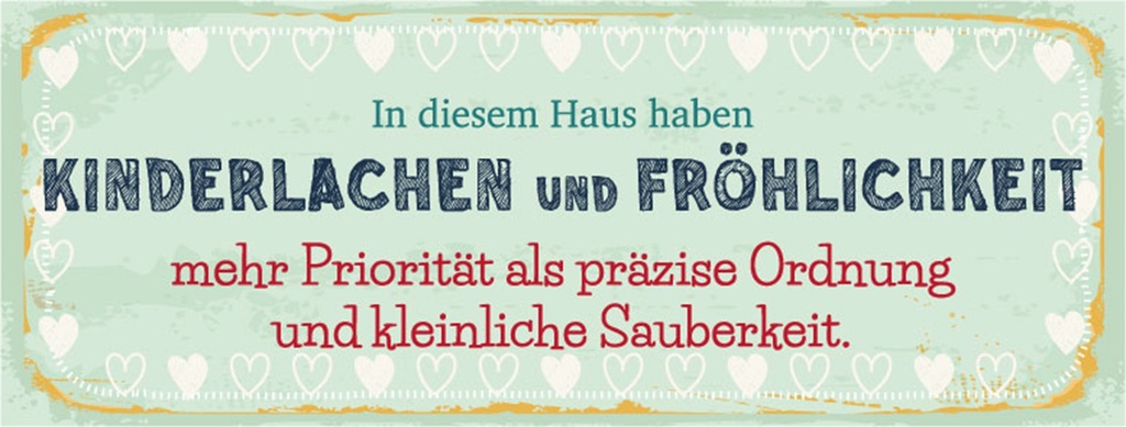 Holzschild 10x27 cm Kinderlachen und Fröhlichkeit