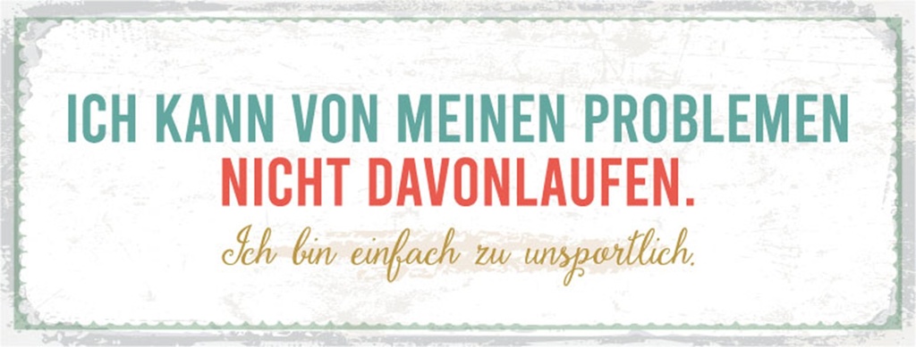 [LA-1810439-H] Holzschild 10x27 cm kann vor meinen Problemen nicht davonlaufen