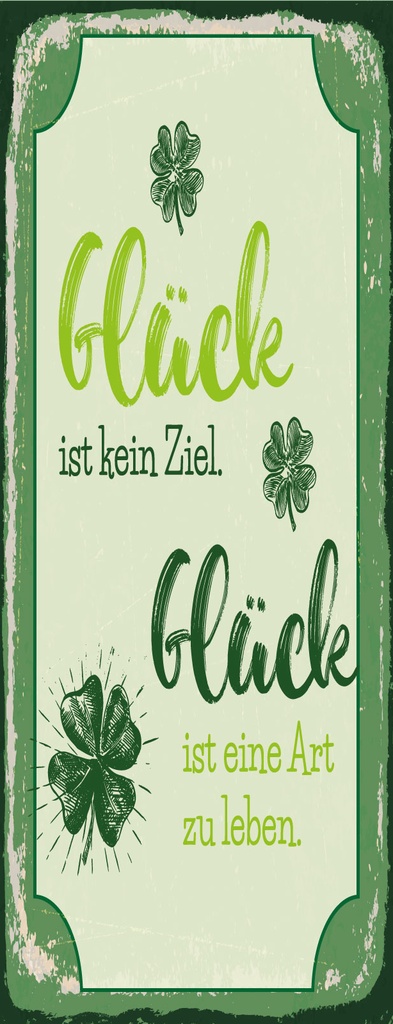 [LA-1810484-H] Holzschild 27x10 cm Glück ist eine Art zu leben