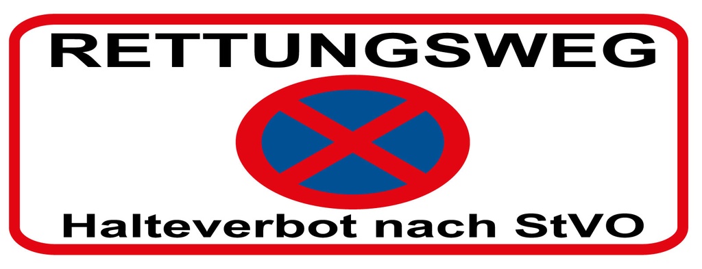 [LA-1810579-H] Holzschild 10x27 cm Rettungsweg Halteverbot nach StVO