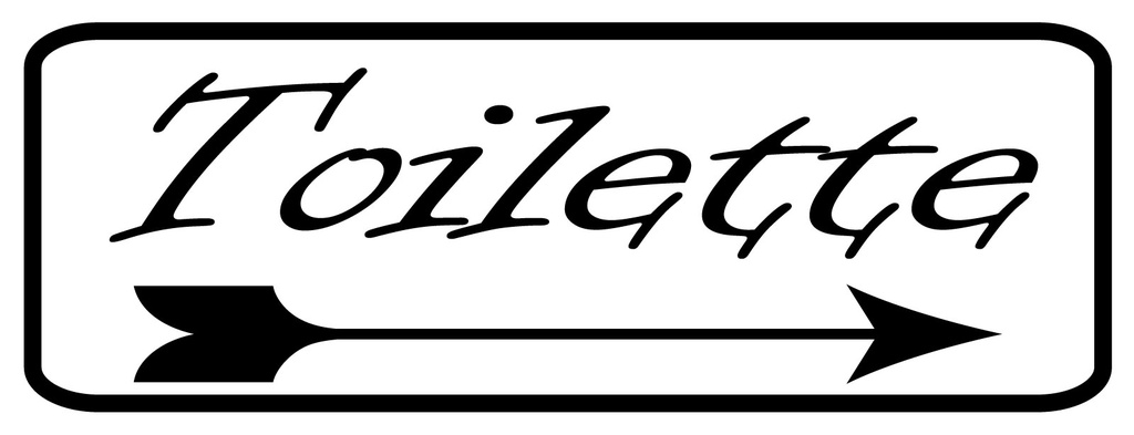[LA-1810583-H] Holzschild 10x27 cm Toilette Pfeil rechts Metall