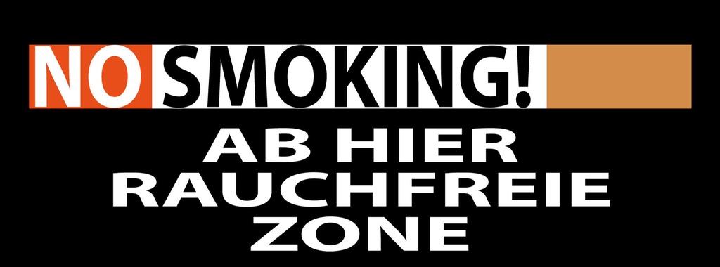 Holzschild 10x27 cm No Smoking Rauchfreie Zone
