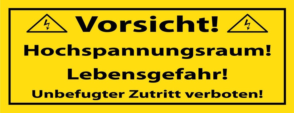 [LA-1810604-H] Holzschild 10x27 cm Vorsicht Hochspannungsraum